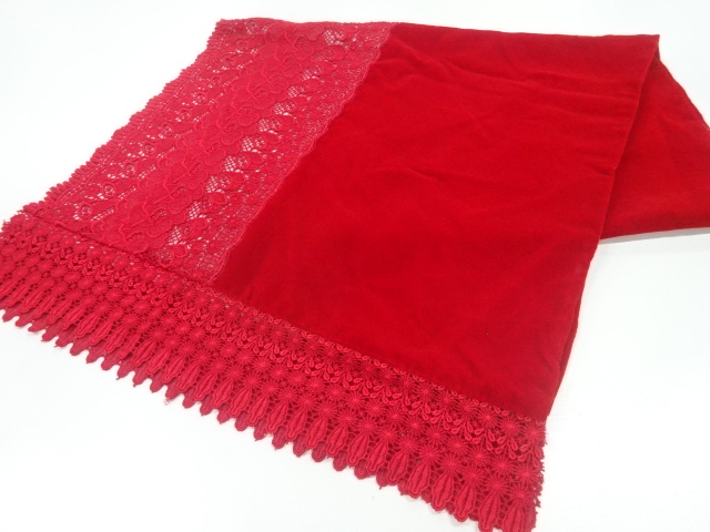 ビロードレース花模様ショール